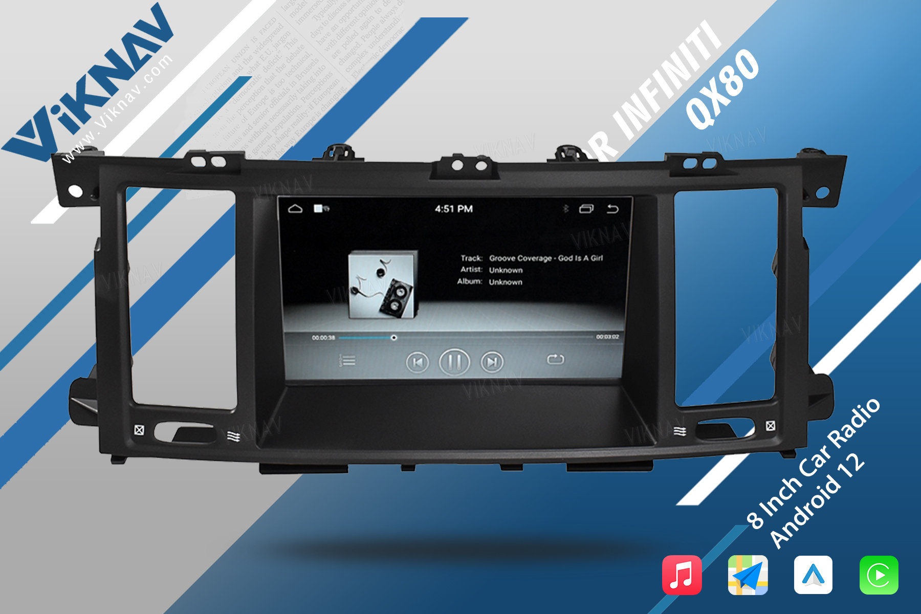 8 Inch Android Infiniti Head Unit Car Stereo Radio QX80 2013-2020 DVD Multimedia Player