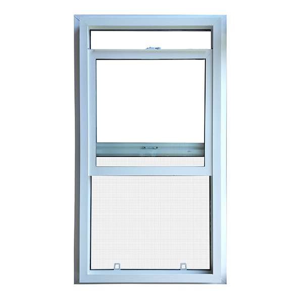 White UPVC PVC Single Hung Window Lower Panels Slides Vertically