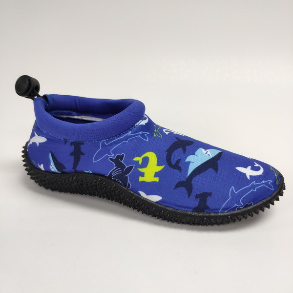 ISO14001 ODM Shark Printed Water Aqua Shoes Anti Slip