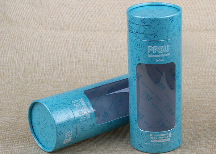 73mm Diameter Customized Paper Cans Packaging With Clear PVC Window QS Approval