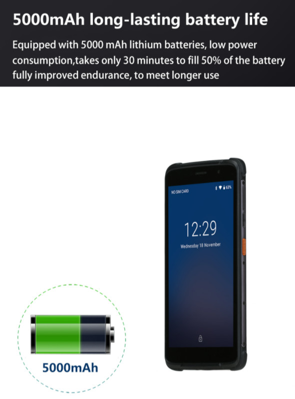 Android 8.1 Handheld Data Collector Barcode Scanner With Display Screen