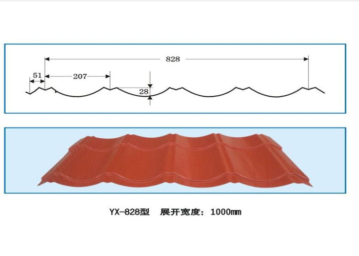 Grey Color Corrugated Sheet Roll Forming Machine With 2 Hydraulic Guillotine
