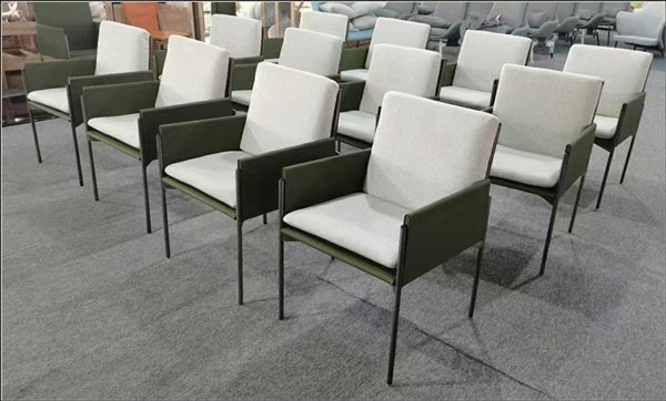 Fabric Leather Single Seater Sofa Chair French Reception Metal Inside Antique