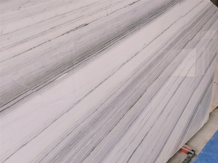 Glacier White Marble Stone Slab With Grey Veins 15mm Thickness