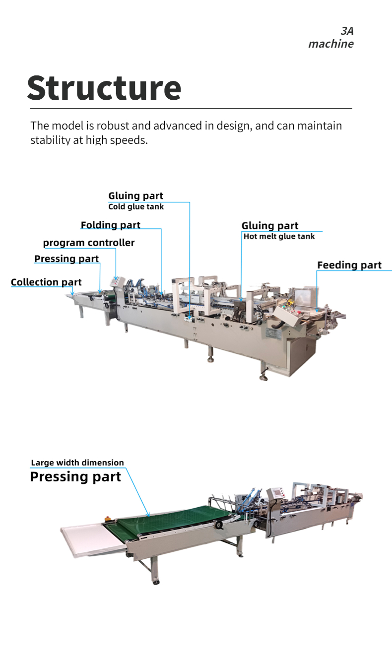 8.25M*1.2M*1.3M Automatic Book Cover Double Side Pasting Machine 650mm Maximum Size