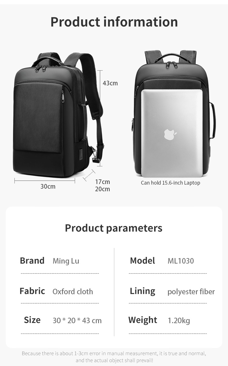 High quality wholesale expandable men customized business travel waterproof backpack laptop backpacks