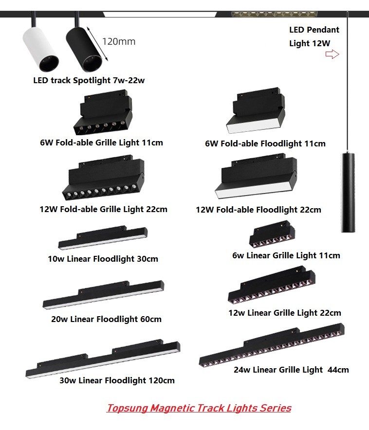 48v Magnetic Linear Track Light Ceiling Recessed foldable 20W