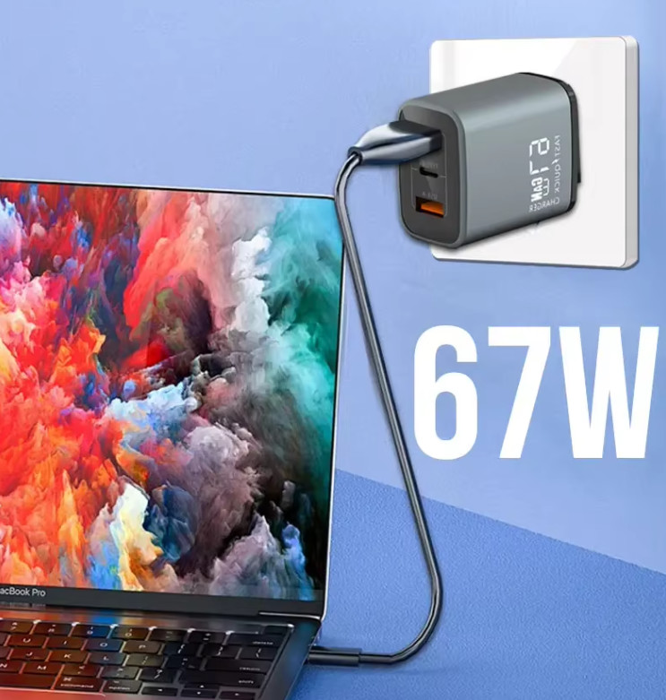 67W GaN USB Charger Super Fast Charging Type C Charger PD 3.0 USB C Adapter