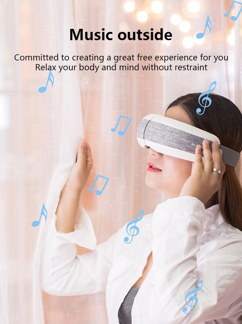 Hot Compress Intelligent Rechargeable Eye Massager Bluetooth 5V 1A With Music