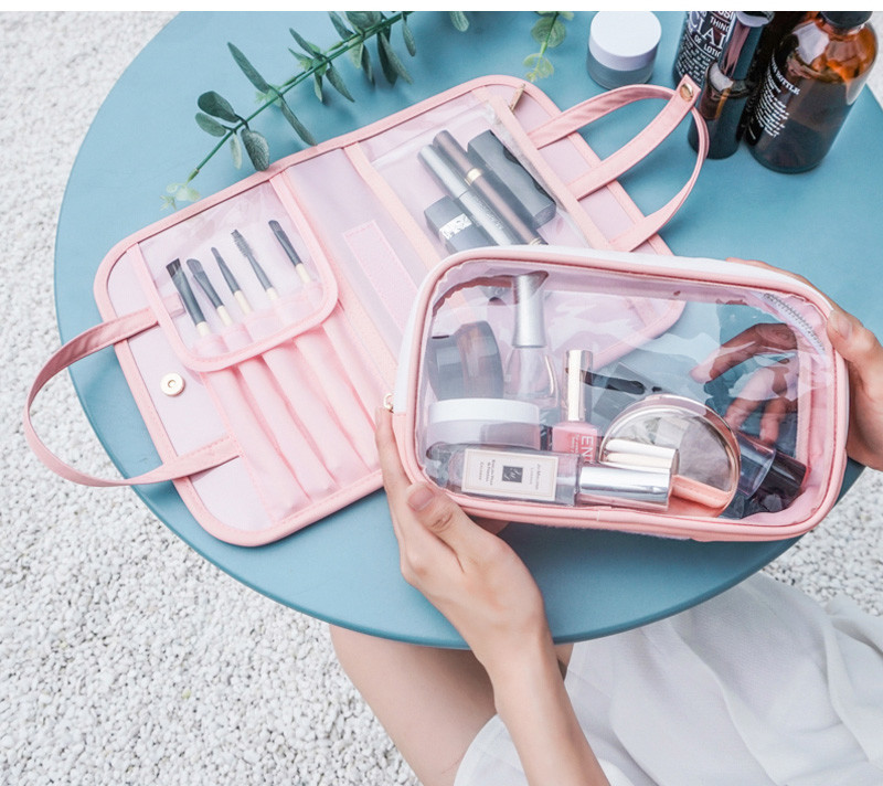 Custom Large Capacity Waterproof Transparent PVC Cosmetic Bag