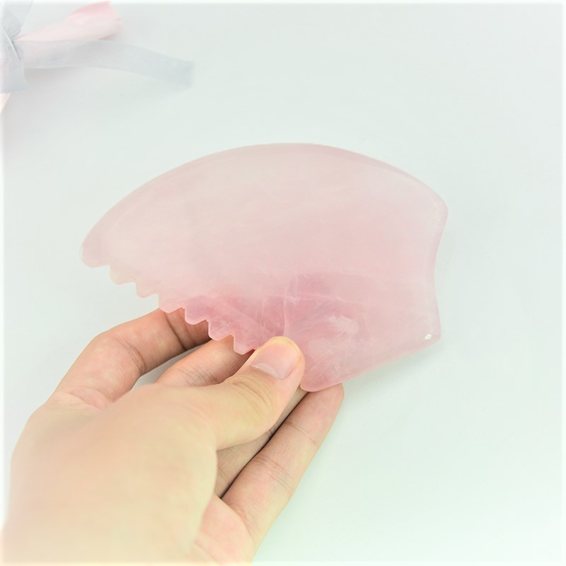 Rose Quartz Jade Massaging Comb Firm Skin Guasha Comb