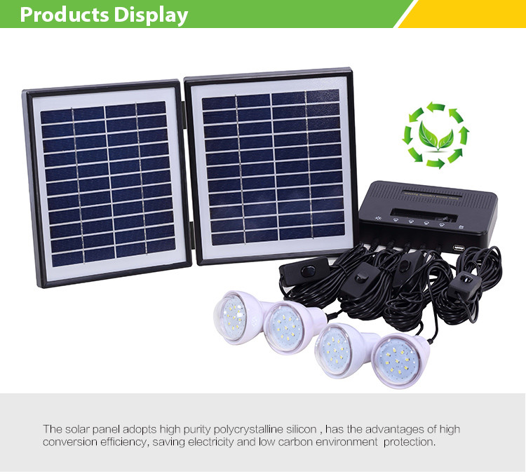 Small household solar light outdoor solar portable portable lamp power 4W 9V
