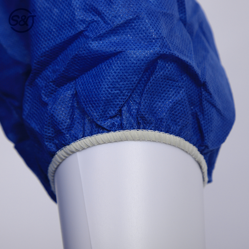 S&J Disposable SMS Coverall Nonwoven 3layer Head to Ankle Protection Elastic Hood, Waist and Ankles Front Zipper Premium Quality