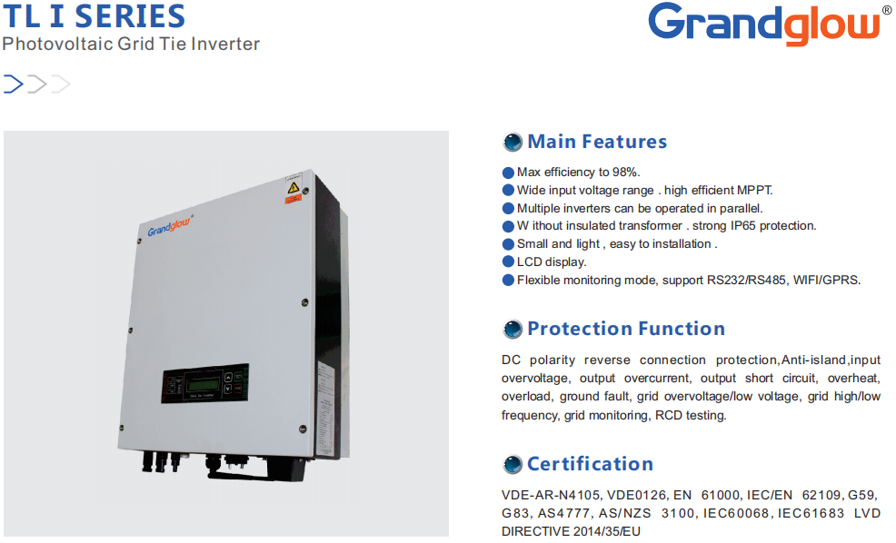 4KW Grid Tied Inverter China Manufacturer 4000W Single Phase on grid Solar Inverter