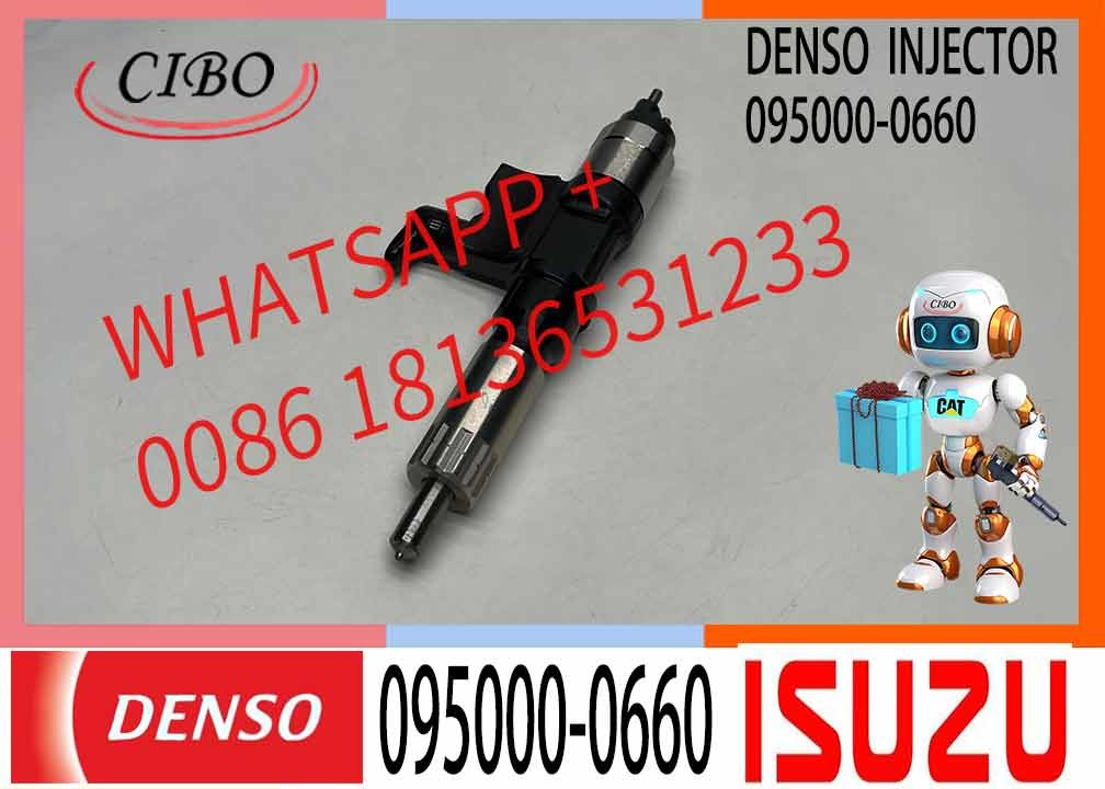 Fuel Injector 095000-0660 / 0950000660 / 8-98284393-0 for 2001-2007 Isuzu NPR NPR-HD 4HK1 4.8L 5.2L