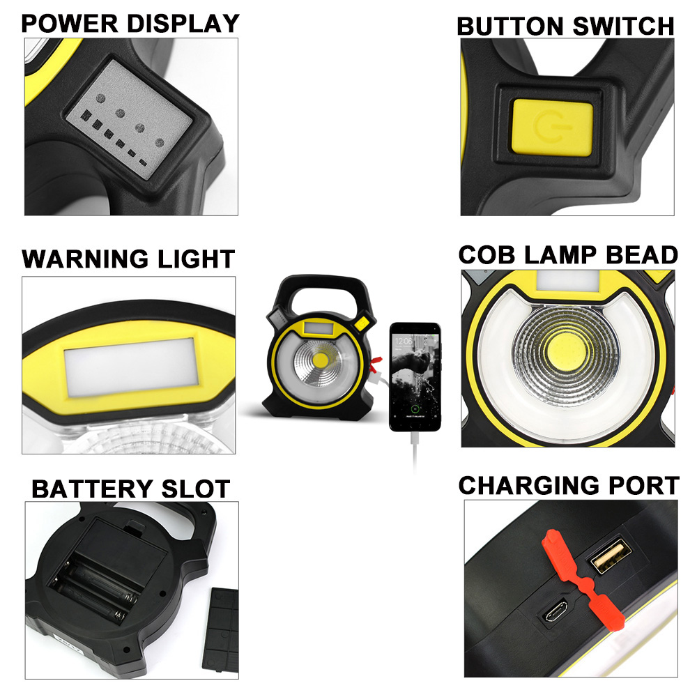 Portable Lantern Camping Light USB+Solar Charging Flashlight Camping Tent Light Outdoor Portable Hanging Lamp Solar Led
