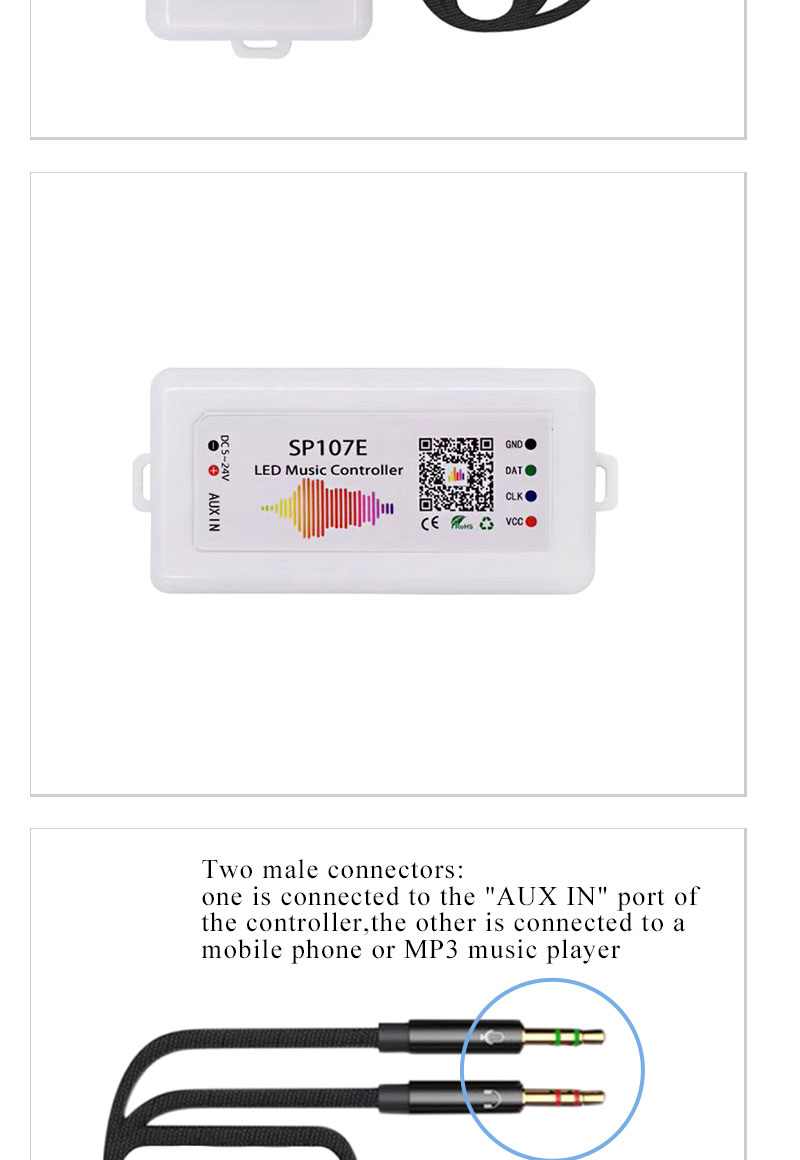 Smart SP107E LED Music Controller BT Music Symphony For Full Color Light
