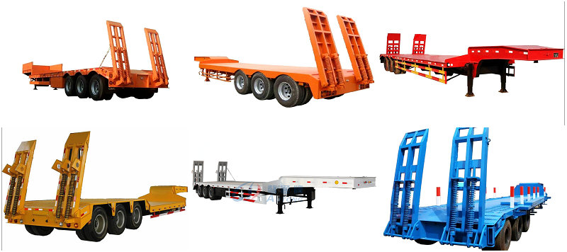 Max Payload 45 100 Tons 3 Axles Low Bed Semi Trailer for Excavator in South Africa