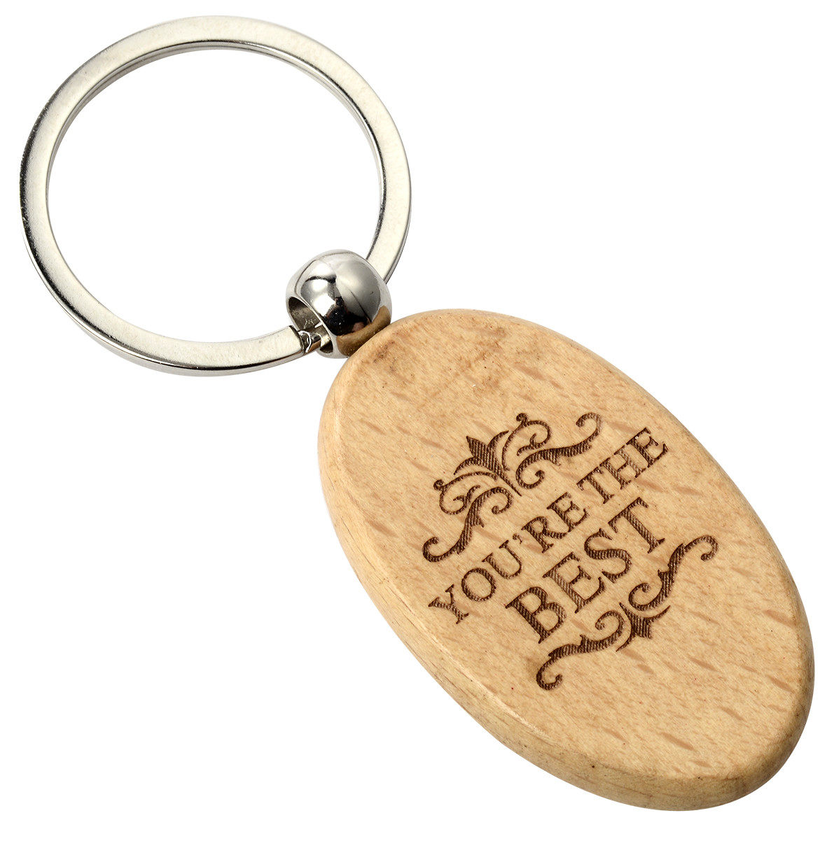 Custom Engraved Wooden Keychain 2-10mm Thickness For Business Events