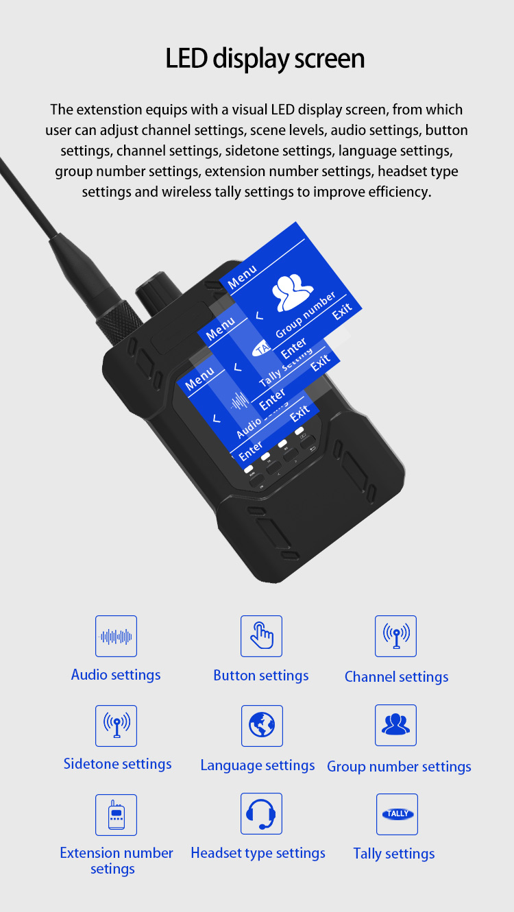 Full Duplex Director Communication System 910Pro 4-channel Wireless Intercom System
