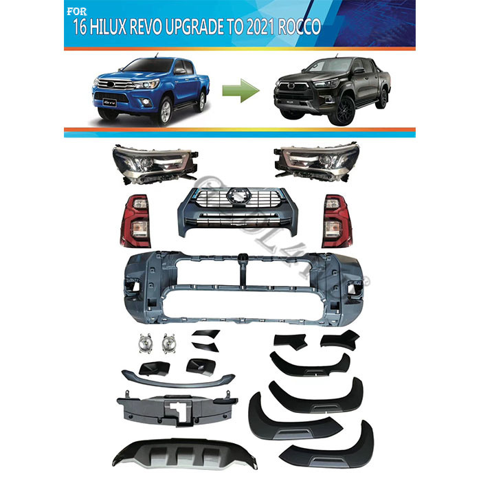 Auto Parts Front Grille LED For TOYOTA Hilux Revo 2020 2021 LED Grille Mesh