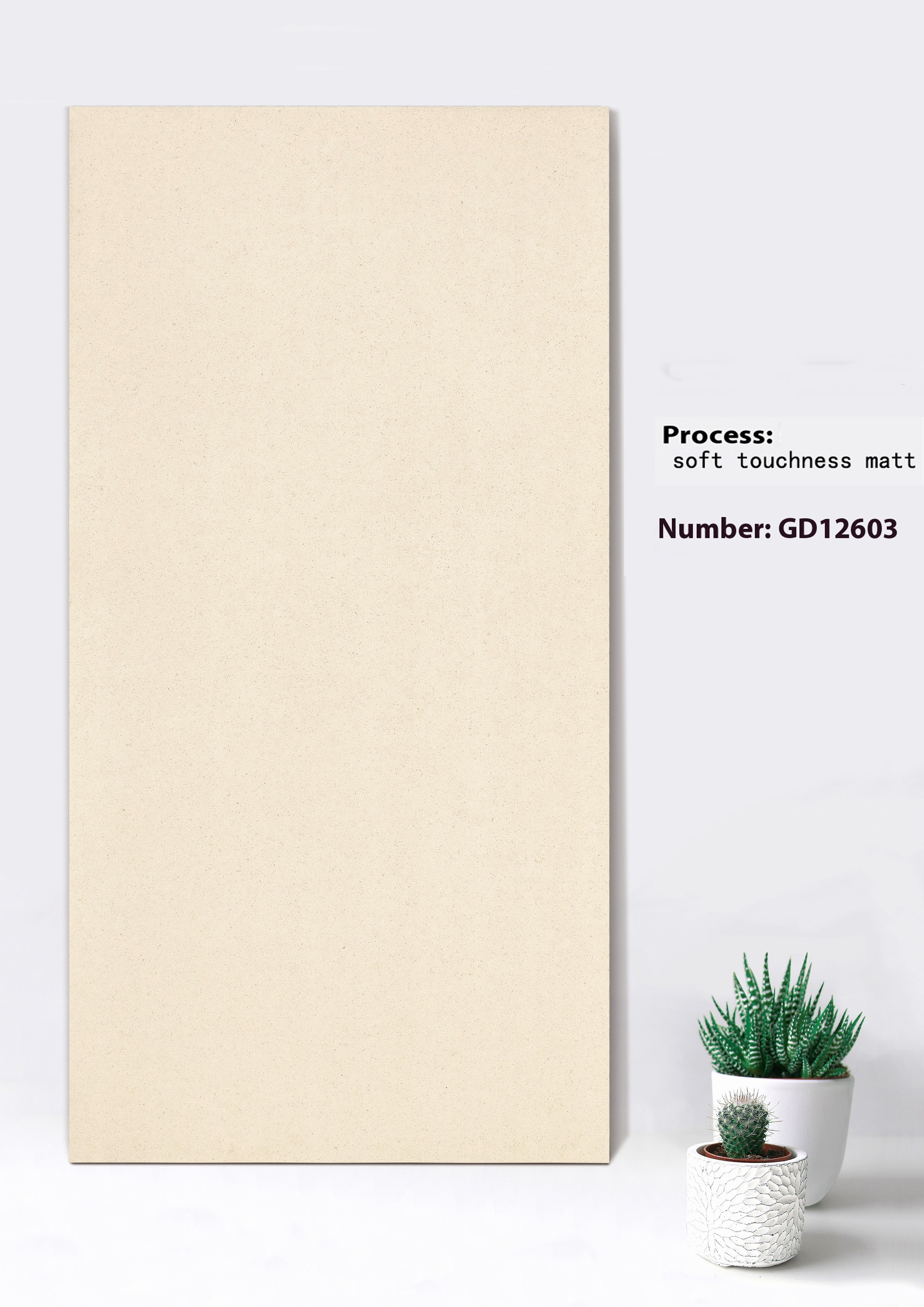 Beige And White durable Soft Touchness Matt Curtain Wall Thick Tiles For Living Room 600x1200mm