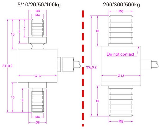 Miniature Tension Compression Load Cell 20kg