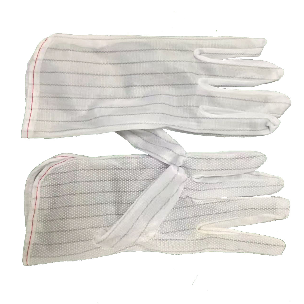M / L Non Slip Palm Anti Static Gloves With 10mm Polyester Striped Hand Back