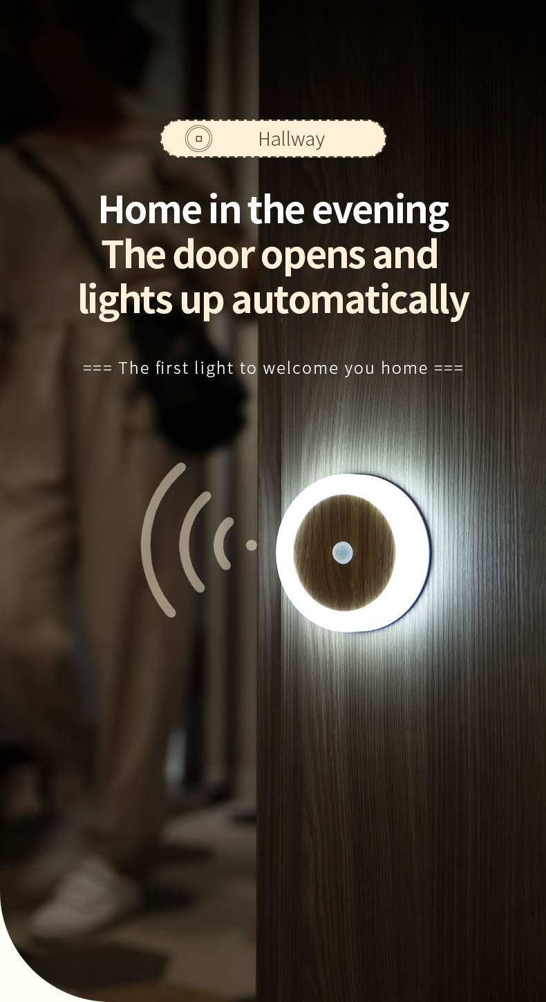 Bedside Motion Sensor LED Light 4100K Usb Charged Night Light