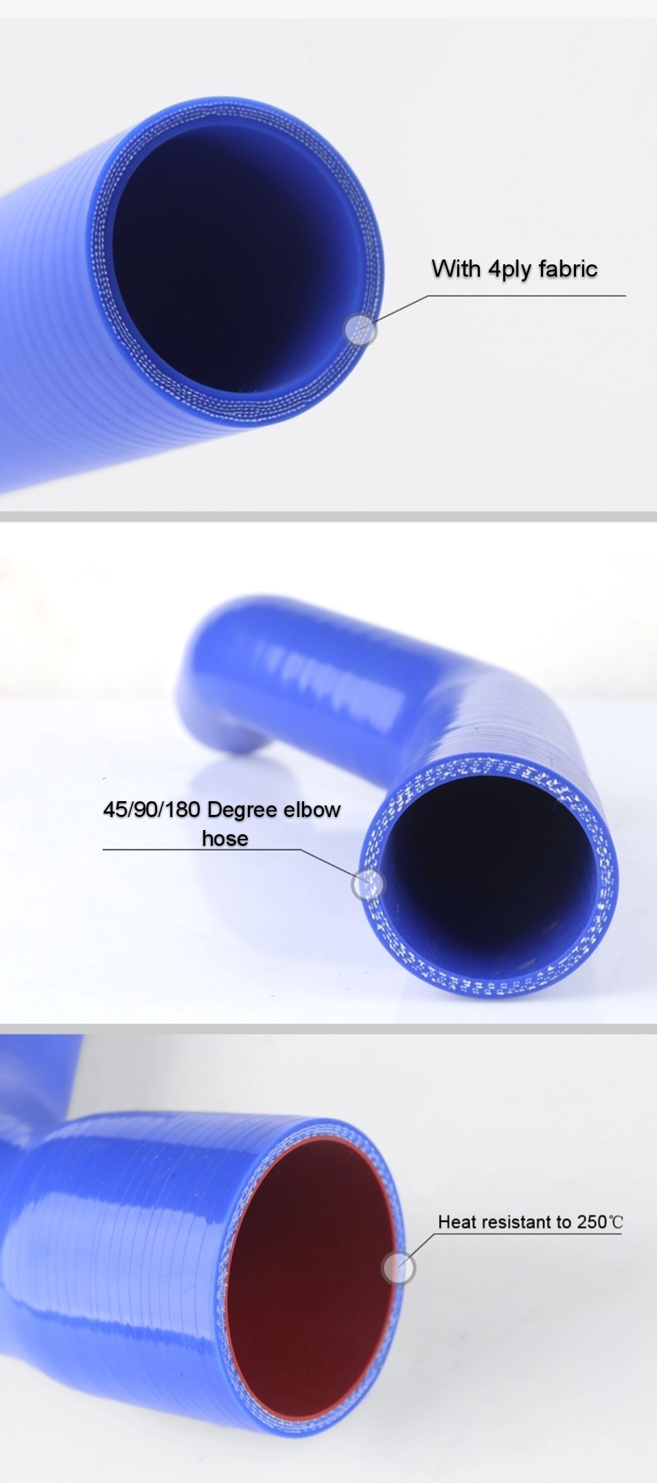 Customizable Thickness Flexible Corrugated Silicone Hose for Various Applications
