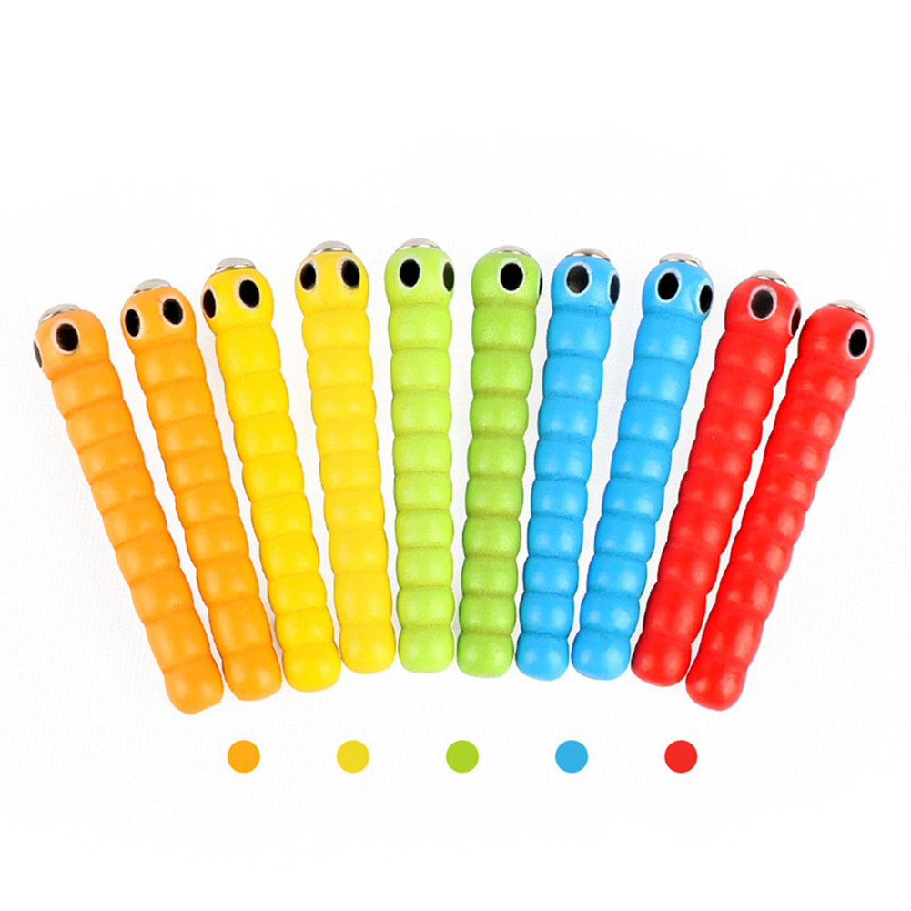 Wooden Bug Catching Game 5 Worms 1 Wooden Toys Accessories Montessori Educational Toys