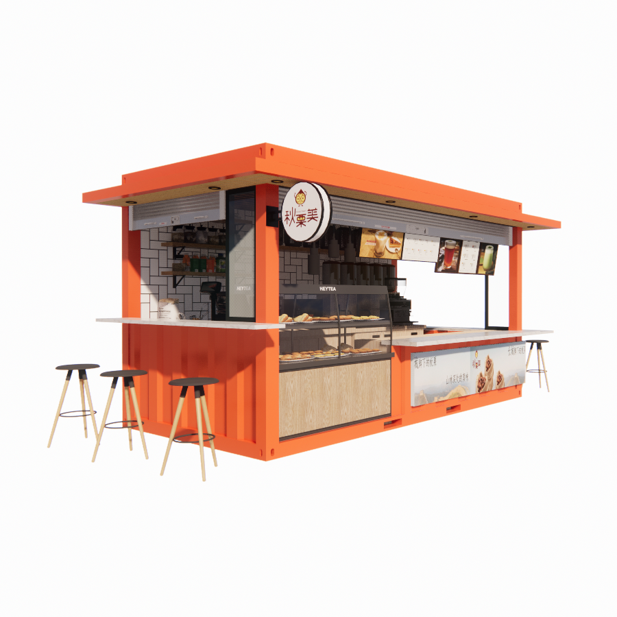 20ft or 40ft Commercial Outdoor Shipping Container Cafe Bar Easy Install Modern Design Steel House Flat Pack Container Best