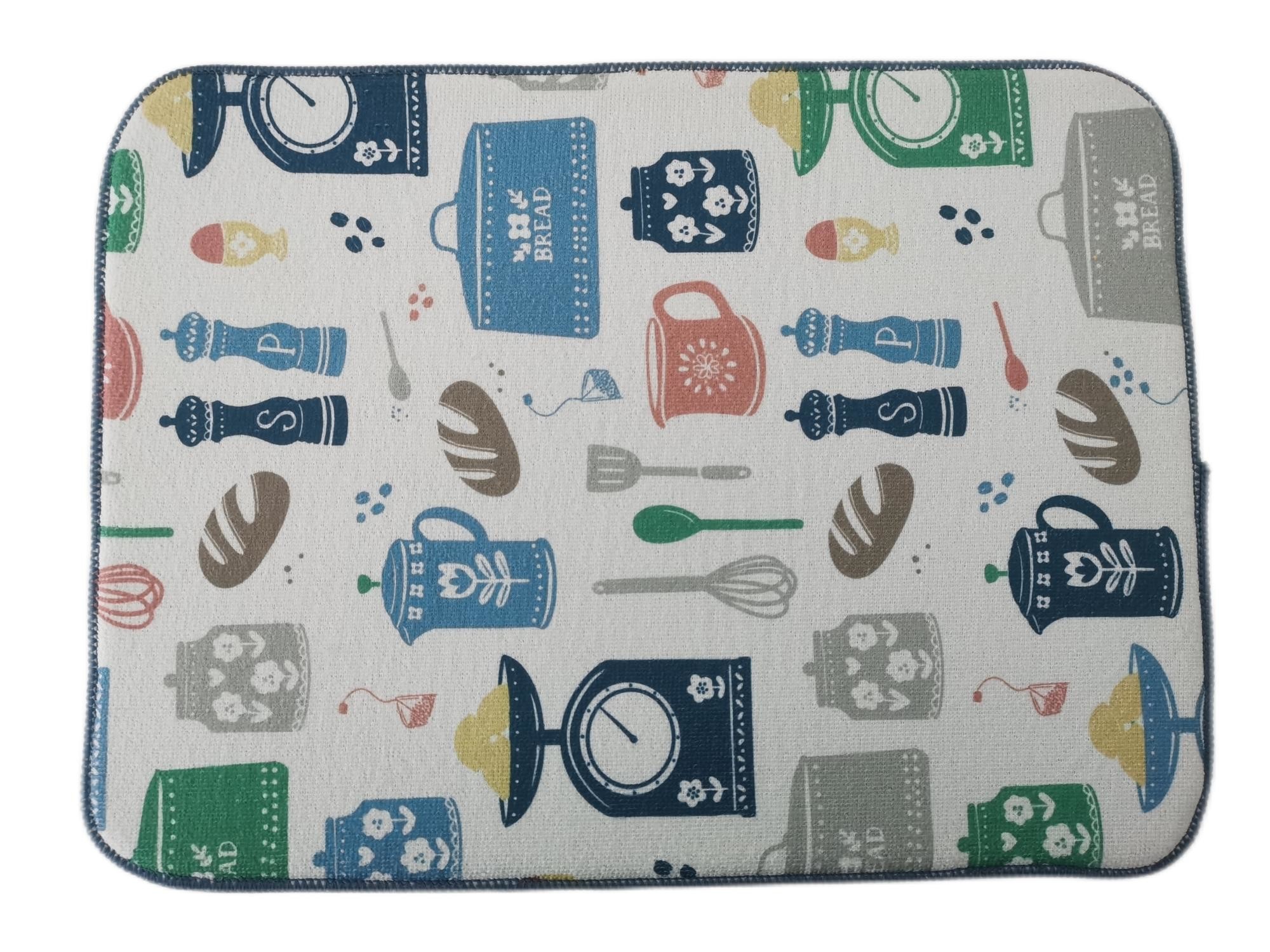 High Quality Microfiber Dish Drying Mats For Dish Absorbent All Polyester Printing