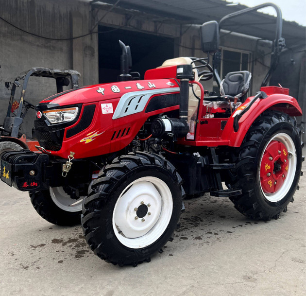 70HP 704 Four-Wheel Drive Wheeled Diesel Powered Tractor, National Second / Third Model Wheeled Tractor Plow