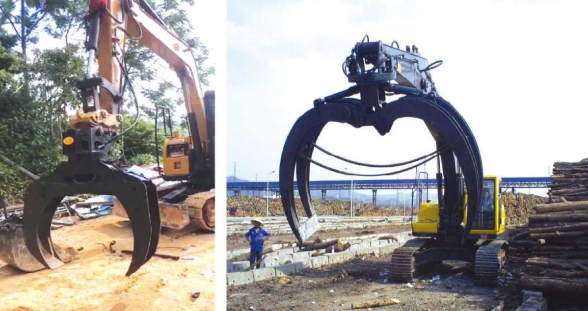 Volvo EC120 EC140 JCB SUNWARD Excavator Grab Grapple Hydraulic Clamp 360° Rotating