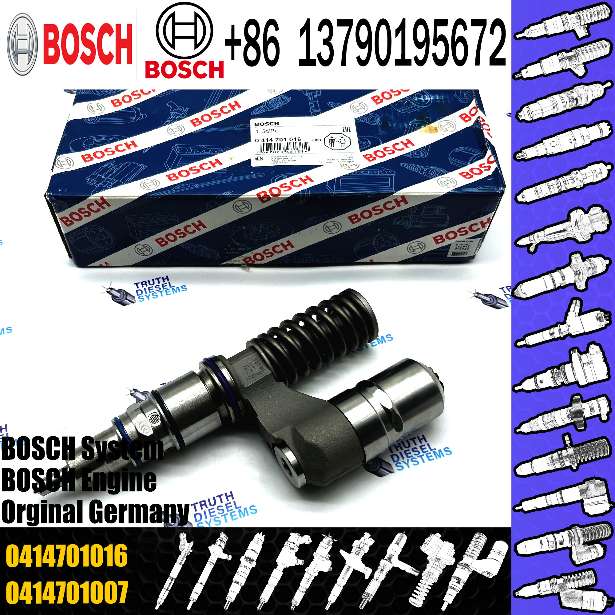 New High Quality Dielsel Fuel Common Rail Injector 0414701026 0414701007 0414701020