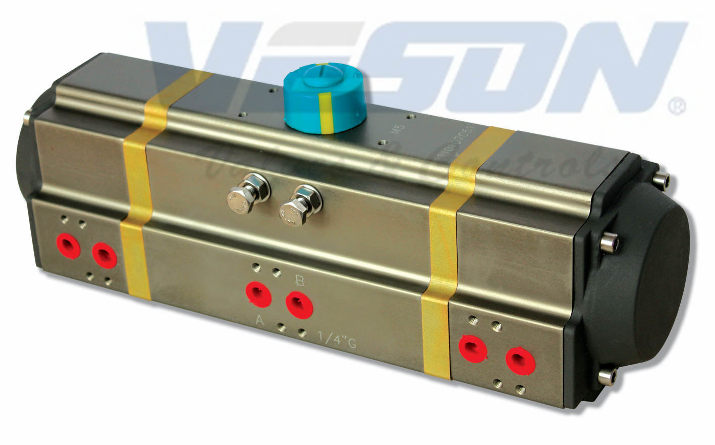 Single / Double Acting 180 Degree Pneumatic Actuator With Two Additional Pistons