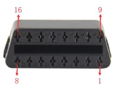 16 Pin J1962 OBD2 OBDII Female Connector with Straight Pins at The Back