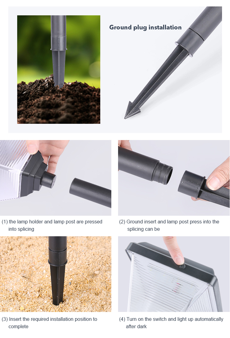 Dusk To Dawn Outdoor Garden Solar Spike Lights IP65 With Mono Solar Panel