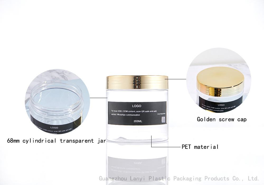 Christmas Candle Packaging Jar 100ml 200ml Clear PET Cylinder Cosmetic Jar