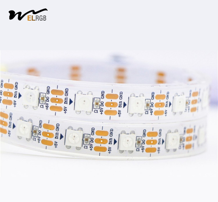 CRI Ra 80 10mm PCB Width WS2812 Full Color SMD5050 60LEDs/m Flexible LED Light Strip