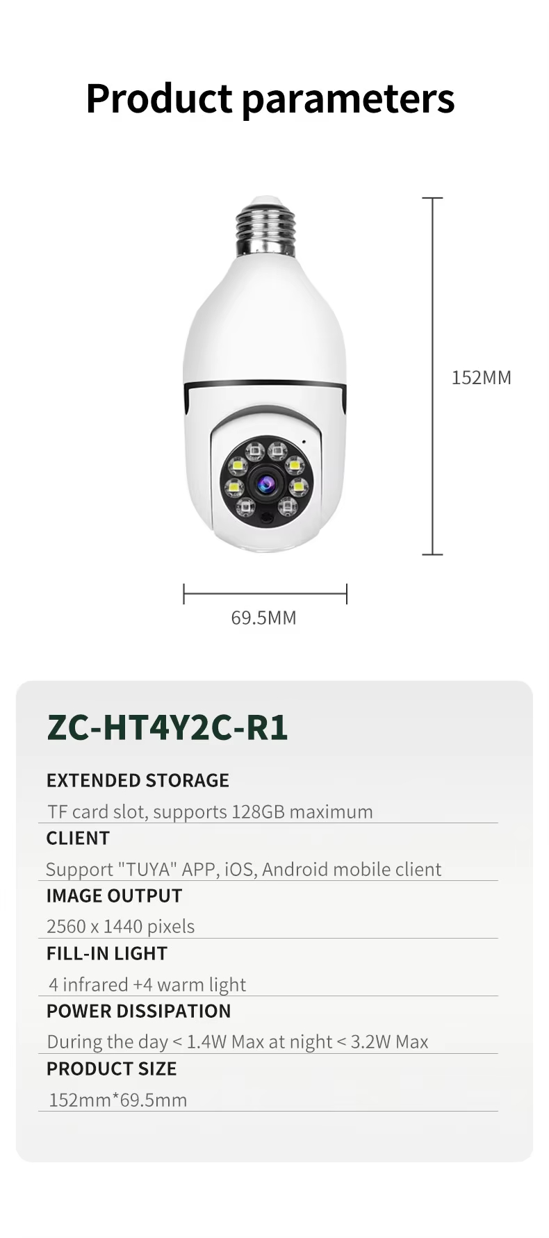 App Network Video recording Wireless NVR Wifi Camera Cctv Camera Bulb camera HD 4MP With Night Vision