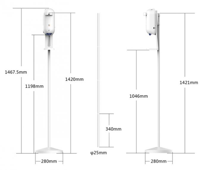DC6V CCC Wall Mounted Body Thermometer With 1100ml  Dispenser 3