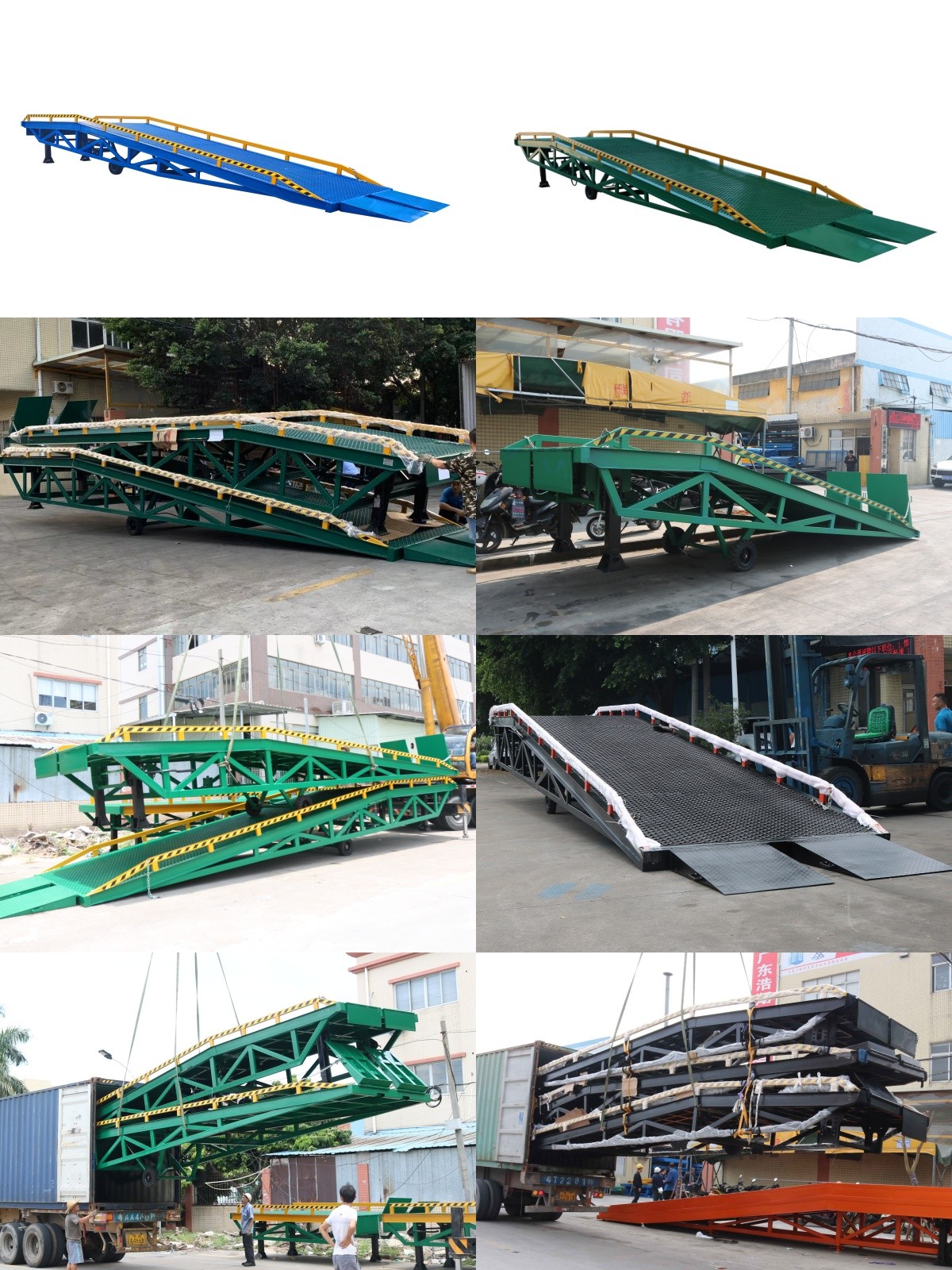 Manual Portable Forklift Ramp 1.2m-1.68m Height Adjustable Loading Dock Ramp