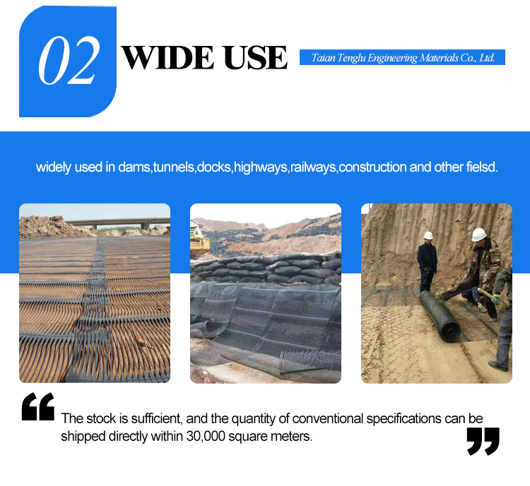 12.7*12.7mm and 25.4*25.4mm Mesh Size Uniaxial Plastic Geogrid for Roadbed Construction