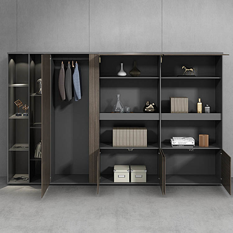 87 Inch Executive Office Wooden Filing Cabinets With Wardrobe