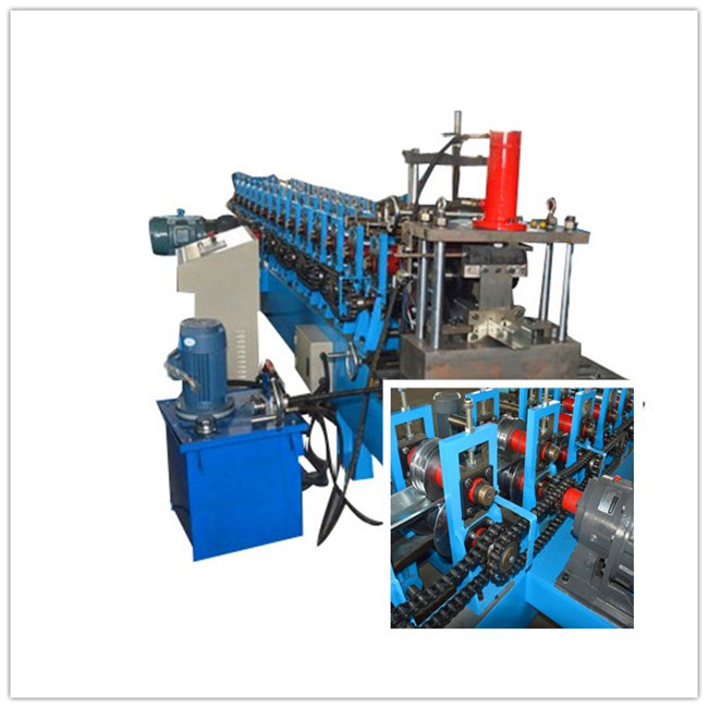 Hydraulic C Z Purlin Roll Forming Machine Post Cutting Roll Former
