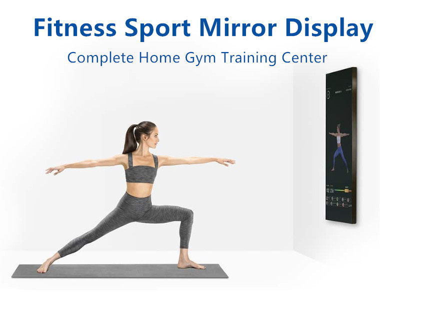 65" Interactive Fitness Touch Screen Workout Mirror LCD Display With Virtual Trainer