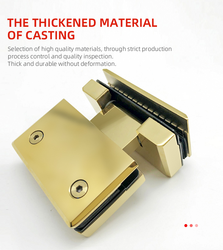Acrylic Tray 180 Degree Gold Shower Hinge for Double Side Glass to Glass Benefit