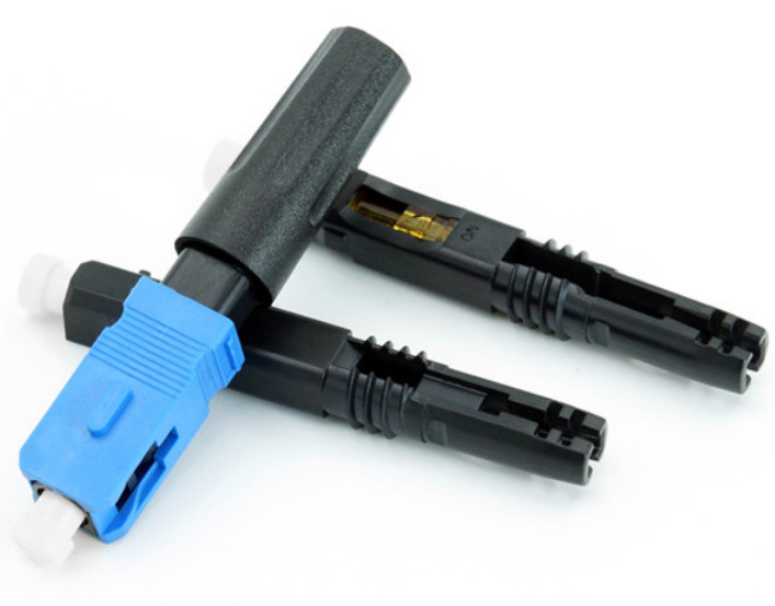 Plastic SC UPC Passive Electronic Components FTTH Fiber Optic Adaptor Fast Connector